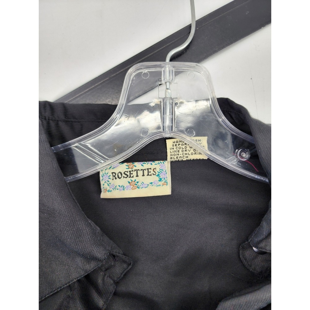 ROSETTES Women's Black Button Down Collared Shirt Long Sleeve Size M - Picture 5 of 7